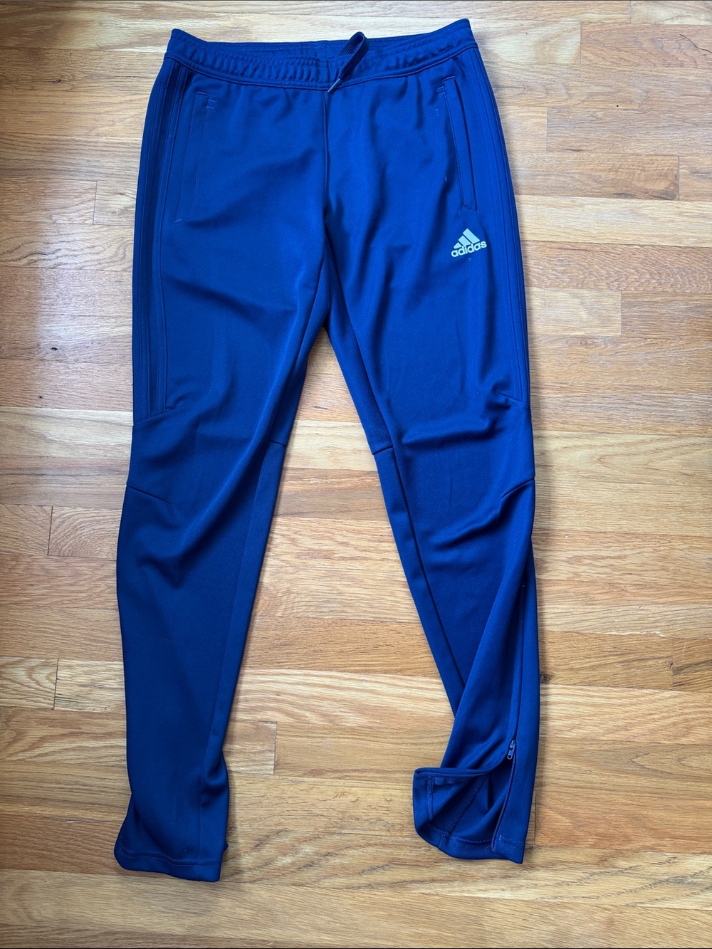 adidas Kids Royal Blue Track Joggers with Zip Ankles